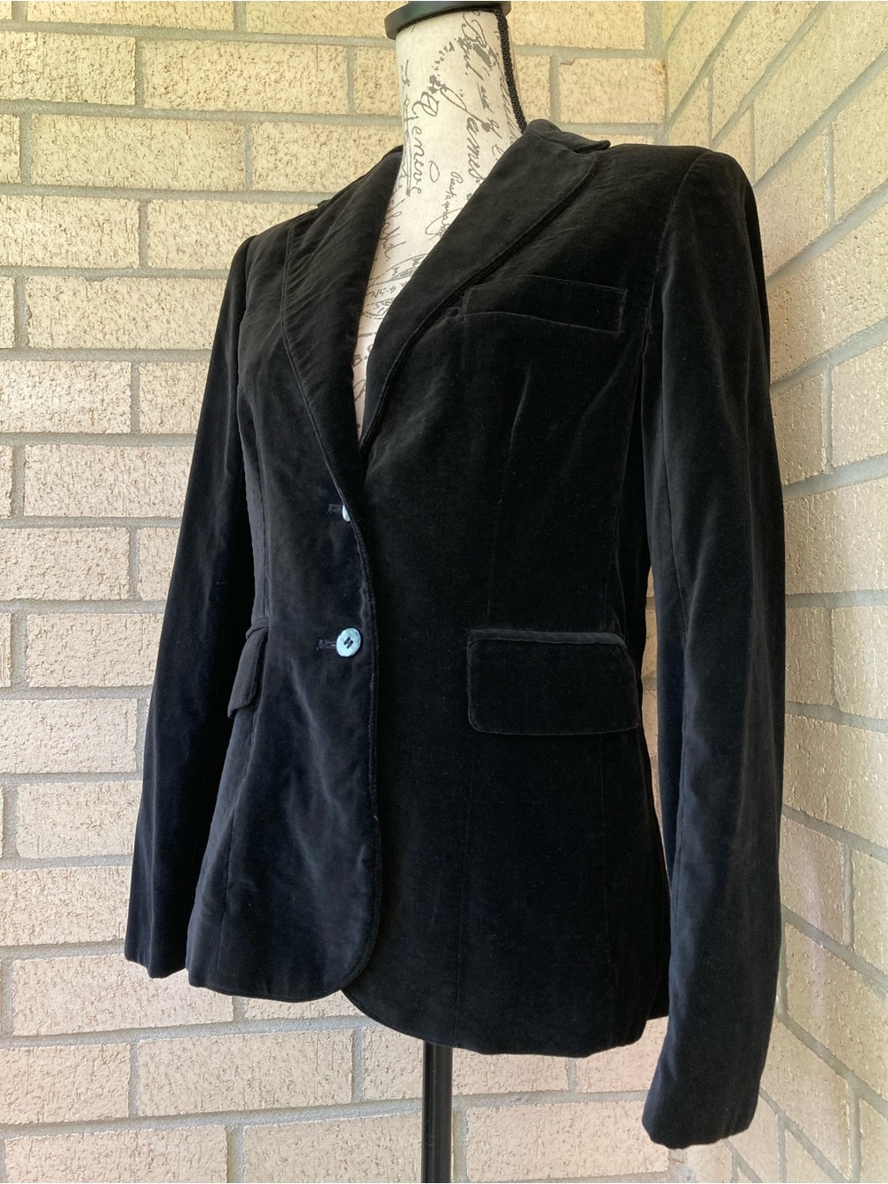 n'est ce pas 100% Cotton Black Velvet Blazer Jacket Vintage